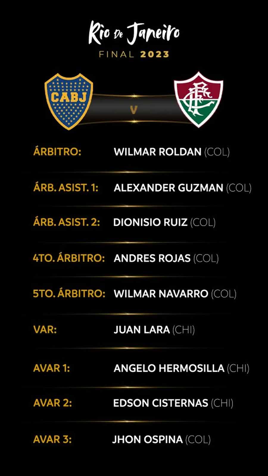 arbitros final libertadores