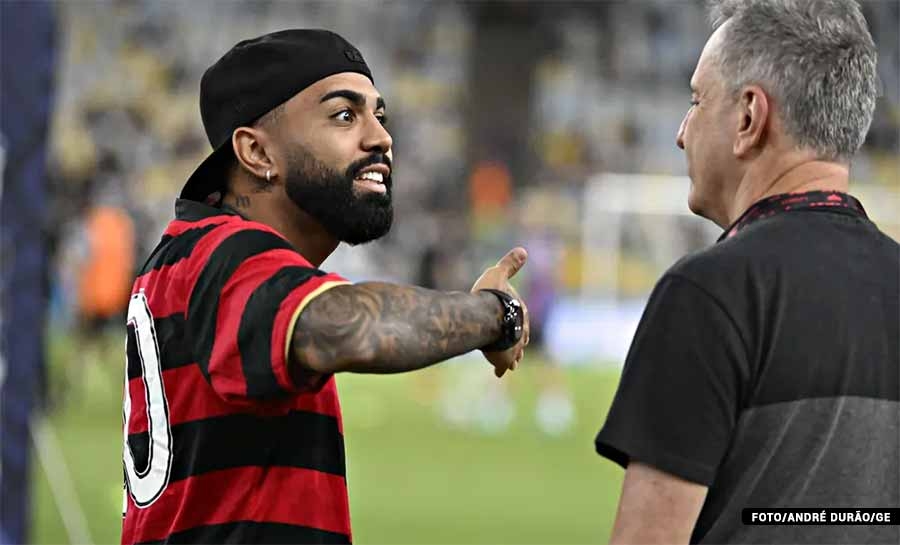 Landim defende oferta de renovação do Flamengo a Gabigol: “Não sei se é ele que não acredita nele mesmo”